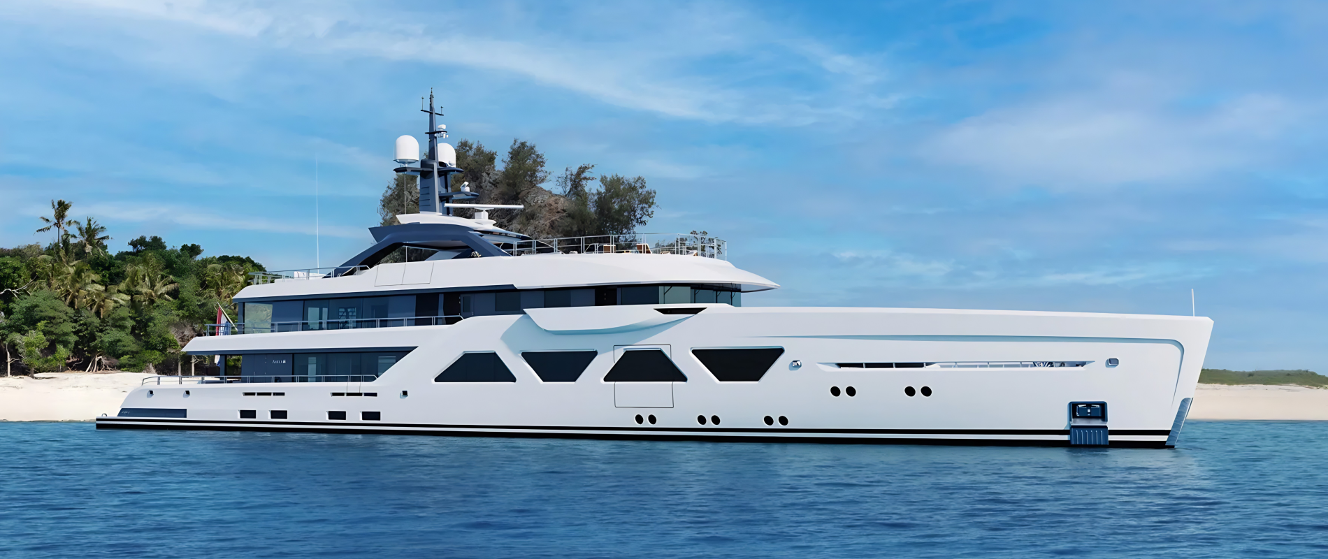 modern white luxury superyacht