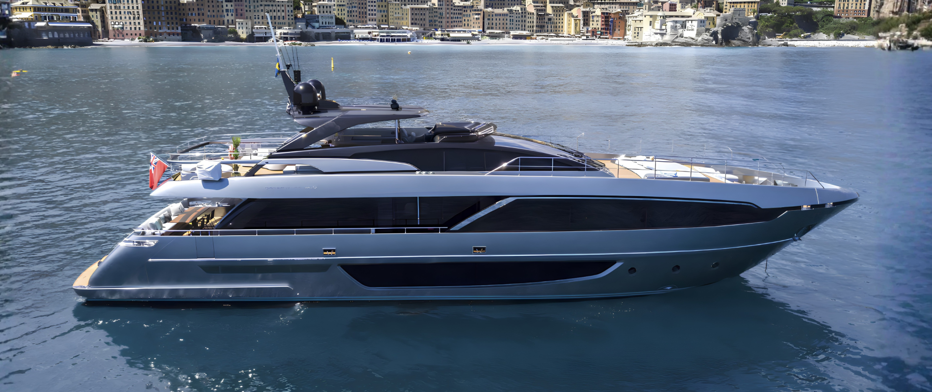 luxury motor yacht cruising