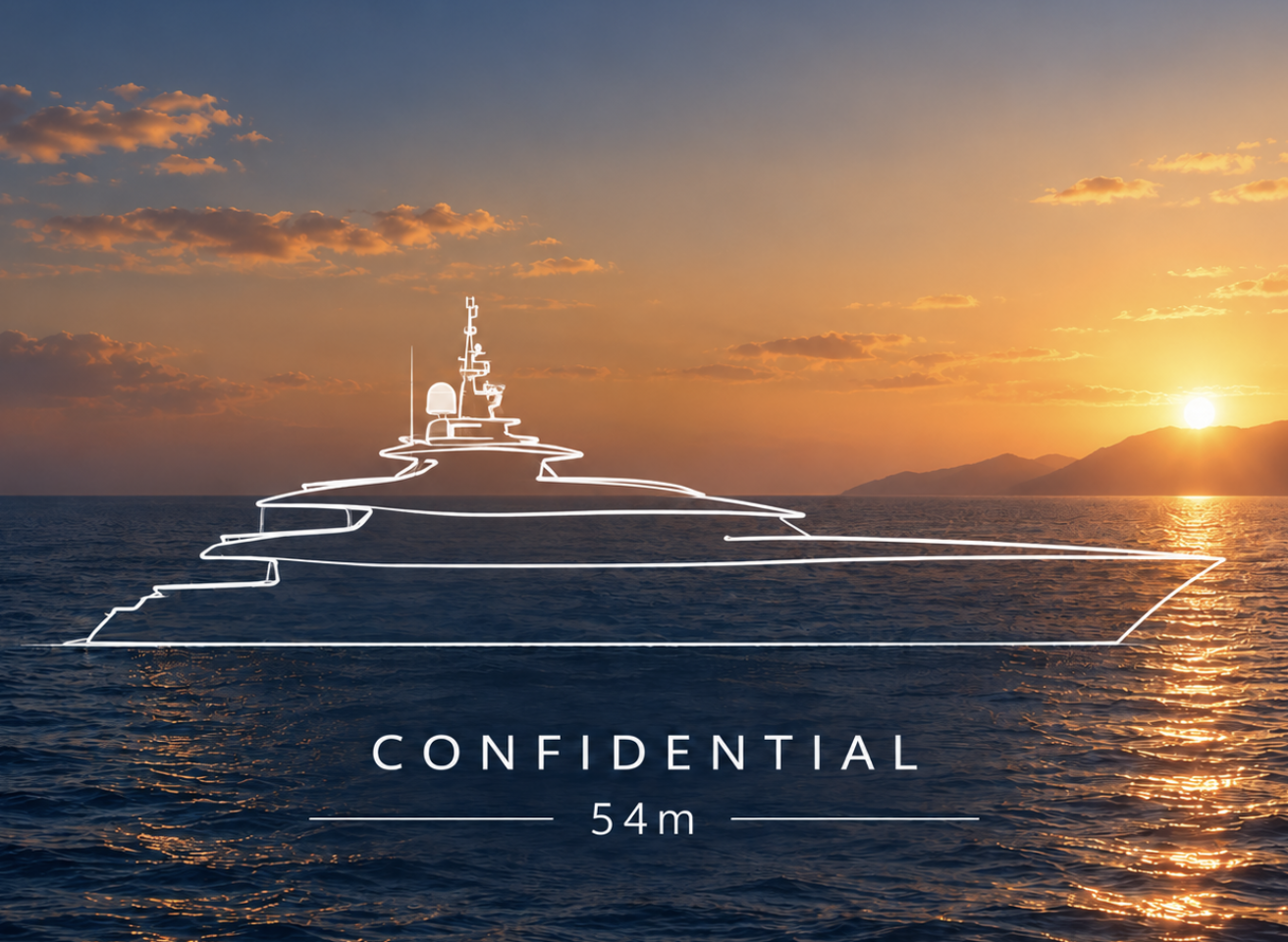 yacht cruising with evening lights