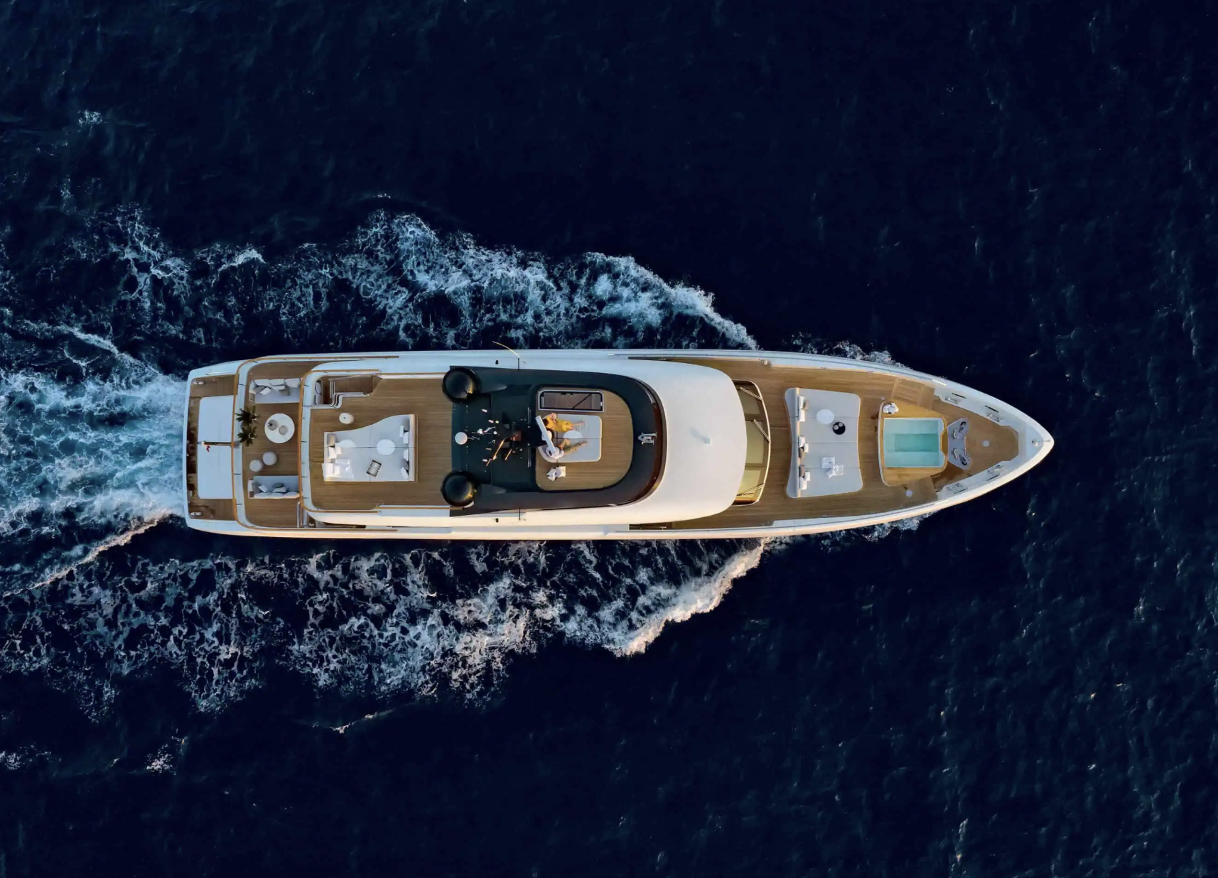 yacht cruising with evening lights